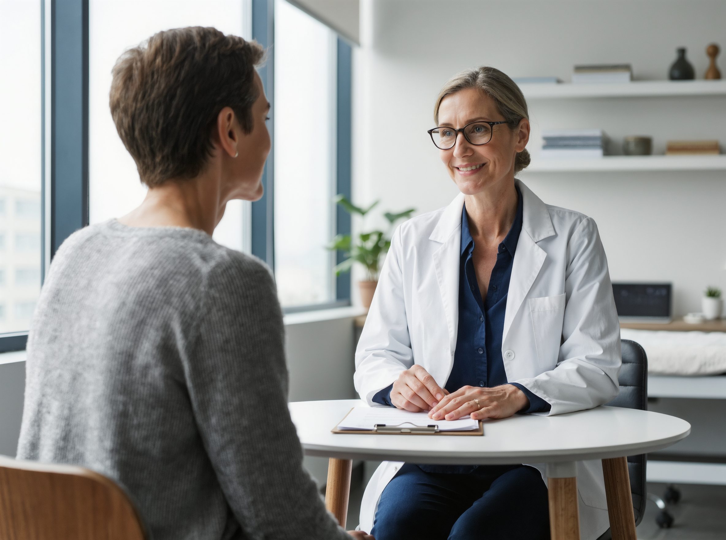 Physician talking with a patient in a consultation room
